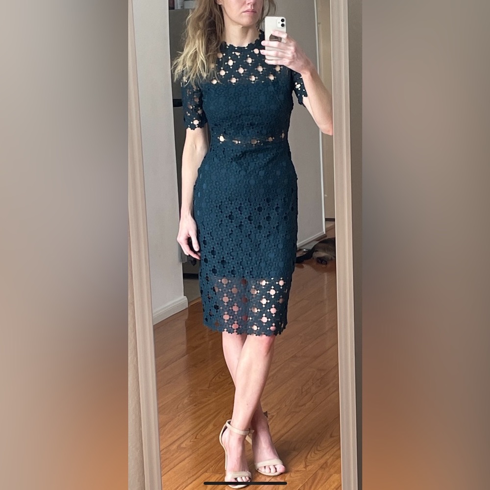 Lulu's. Lace Bodycon Midi Dress.